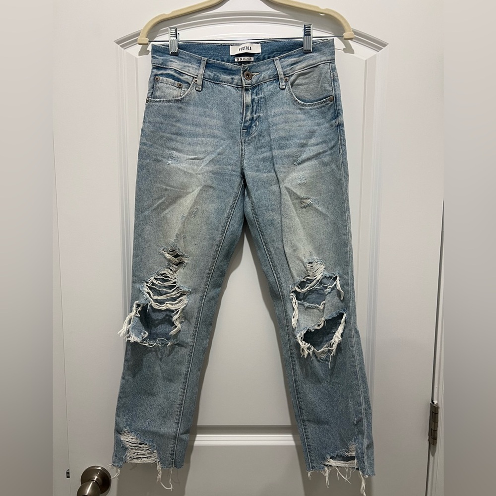 Pistola Women's Distressed Blue Jeans